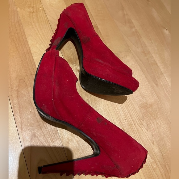 Charlotte Russe open toe red heels - Picture 6 of 6